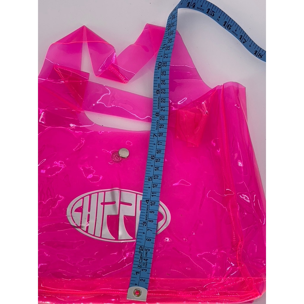 UNBRANDED Women's Neon Pink Nylon Clear Tote Bag SZ OS