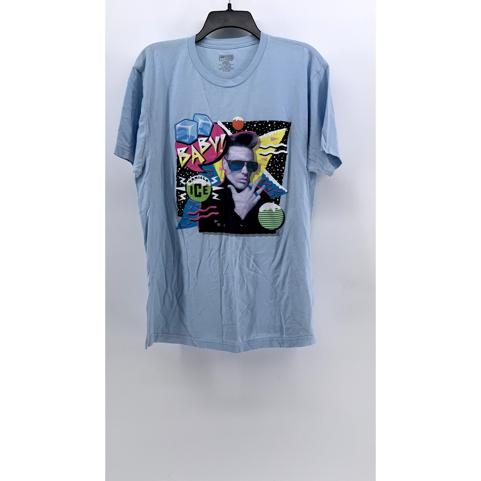 MERCH MERCH BABY Men's Light Blue Vanilla Ice Graphic T-Shirt SZ L