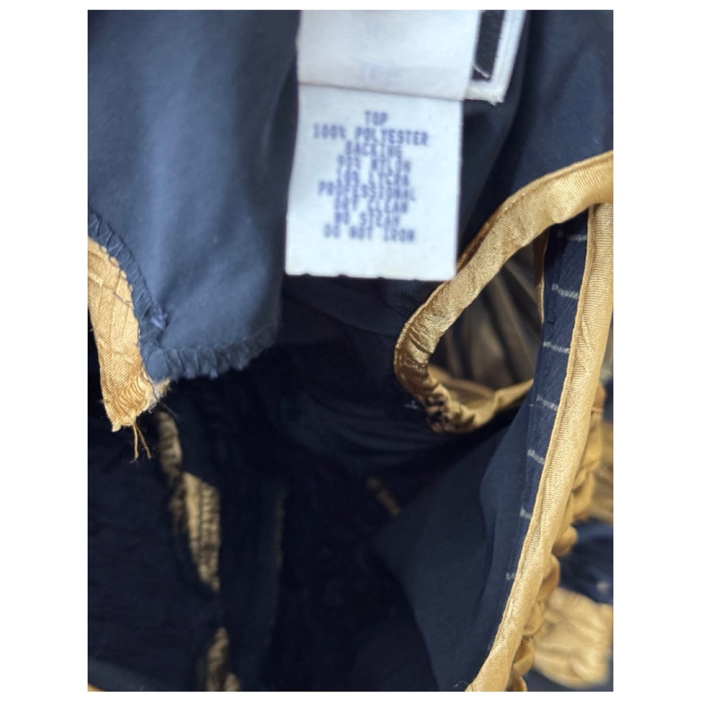 JEANNE MARC Women's Gold/Black Pleated Vintage 80's Cocktail Dress SZ L