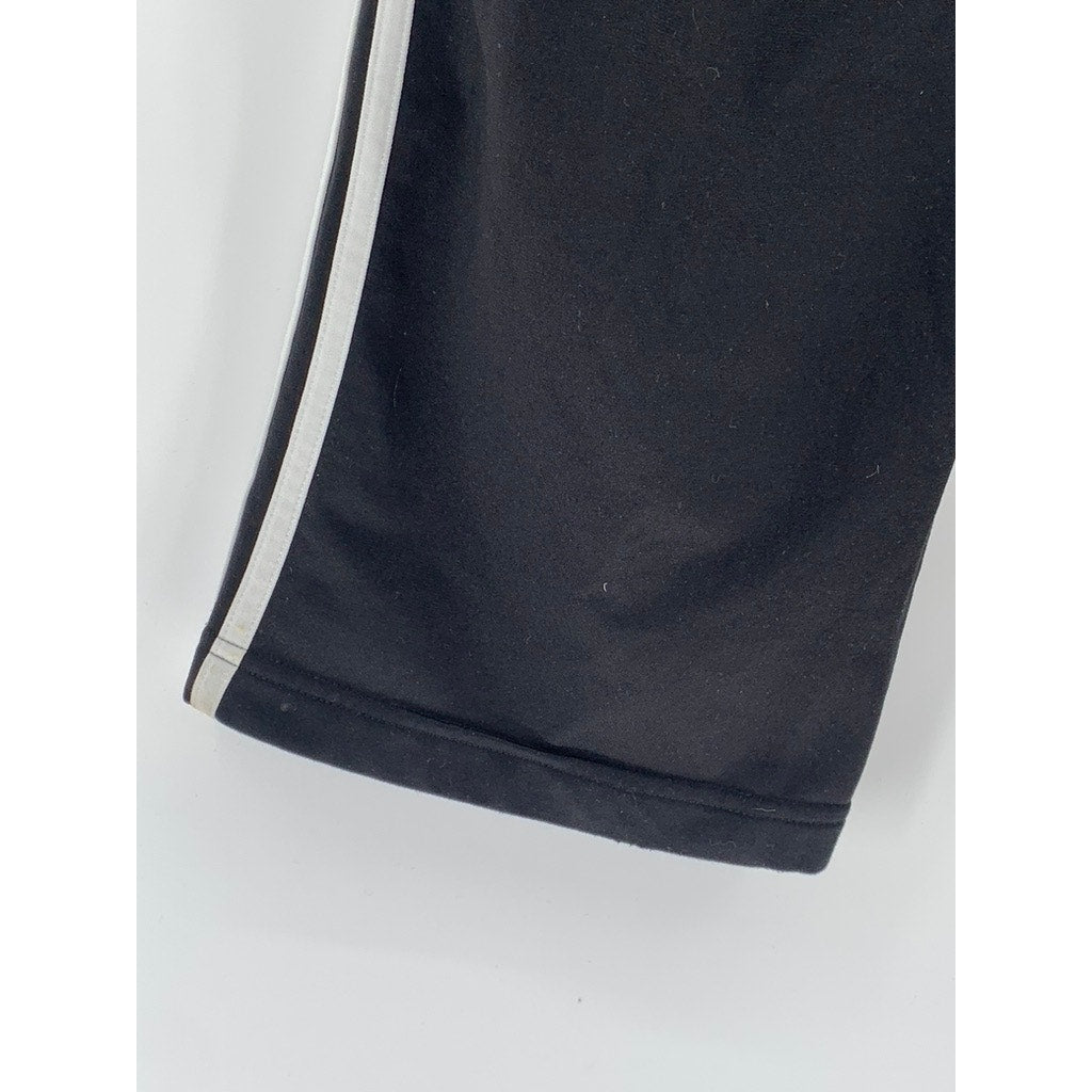 ADIDAS Men's Black-White 3-Stripe Relaxed Fit Straight Leg Track Pants SZ S