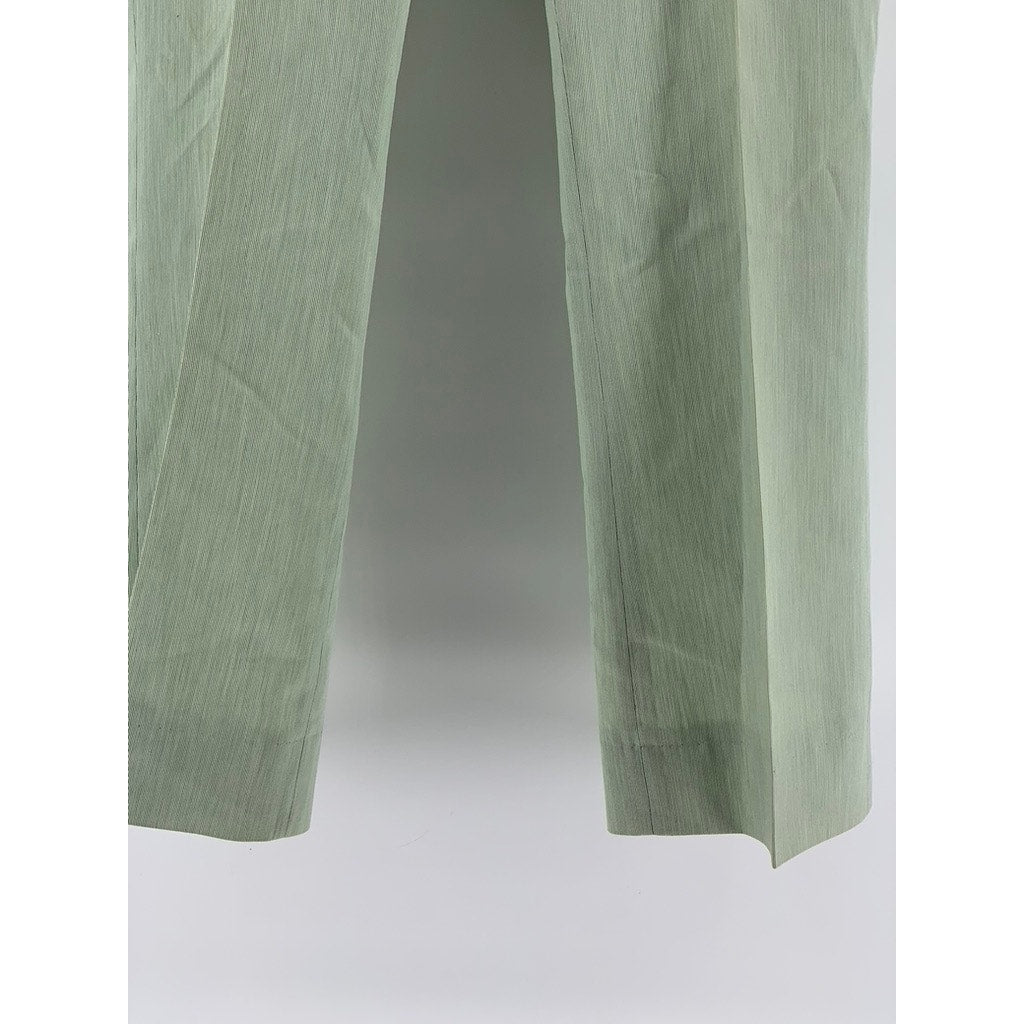 UNBRANDED Men's Green Striped Straight Leg Dress Pants SZ 30