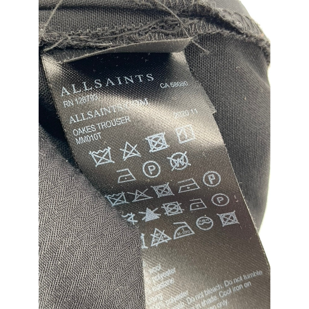 ALLSAINTS Men's Black Wool-Blend Oakes Slim Cropped Cuffed Dress Pant SZ 32
