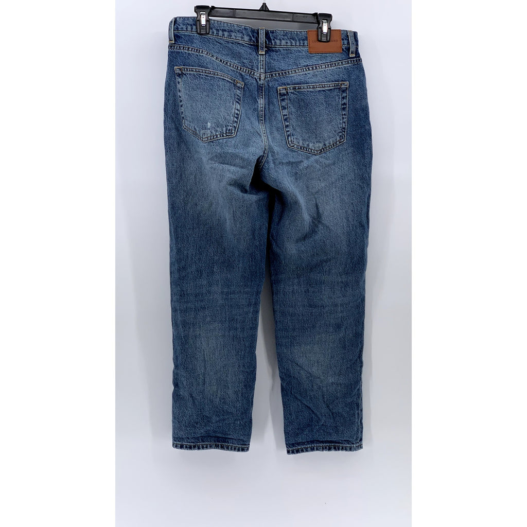 LUCKY BRAND Women's Medium Blue Distressed Slim-Leg Regular-Fit Jeans SZ 6/28