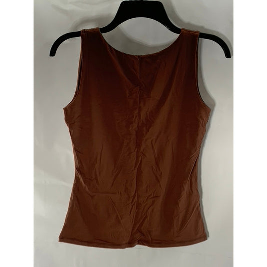 EASYGALA Women's Dark Brown Scoop-Neck Tank Top SZ S