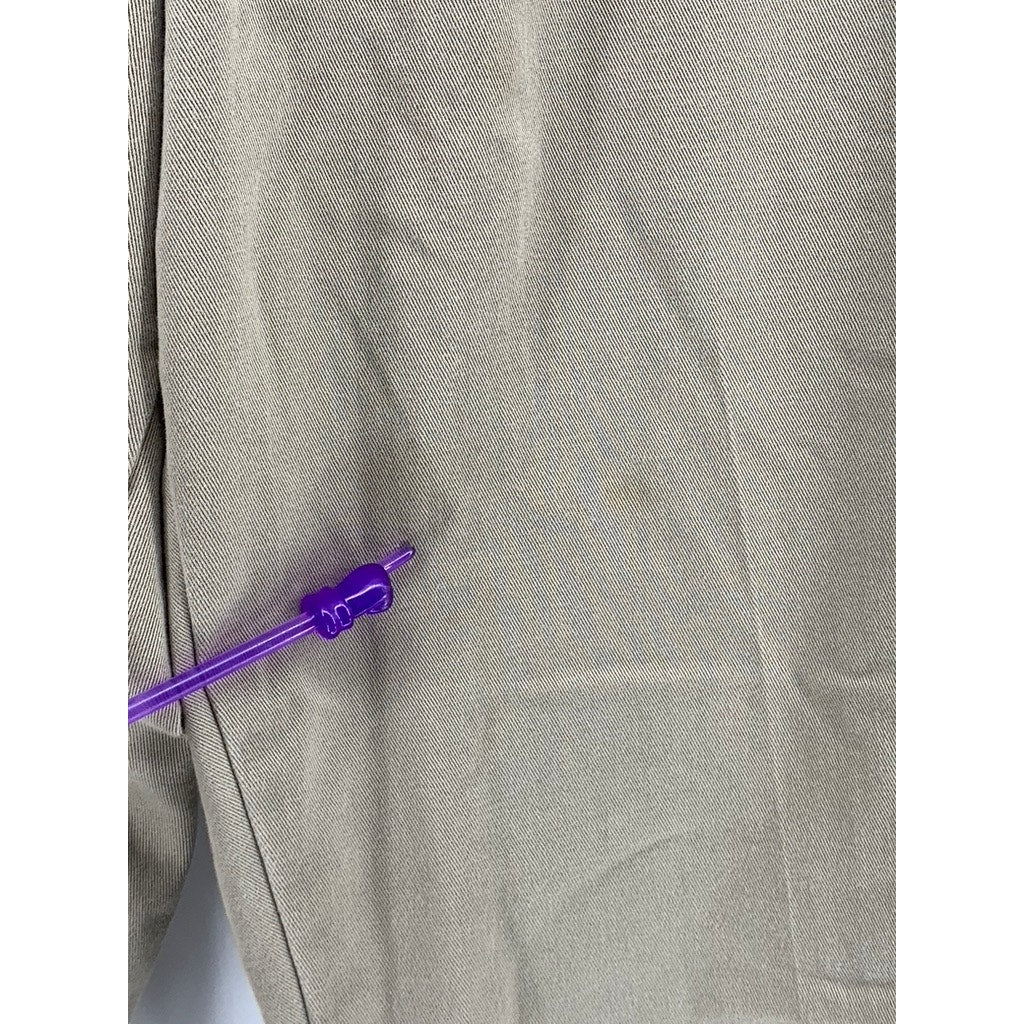 DOCKERS Men's Classic Fit Flat Front Straight Leg Tan Distressed Pants SZ 33x29