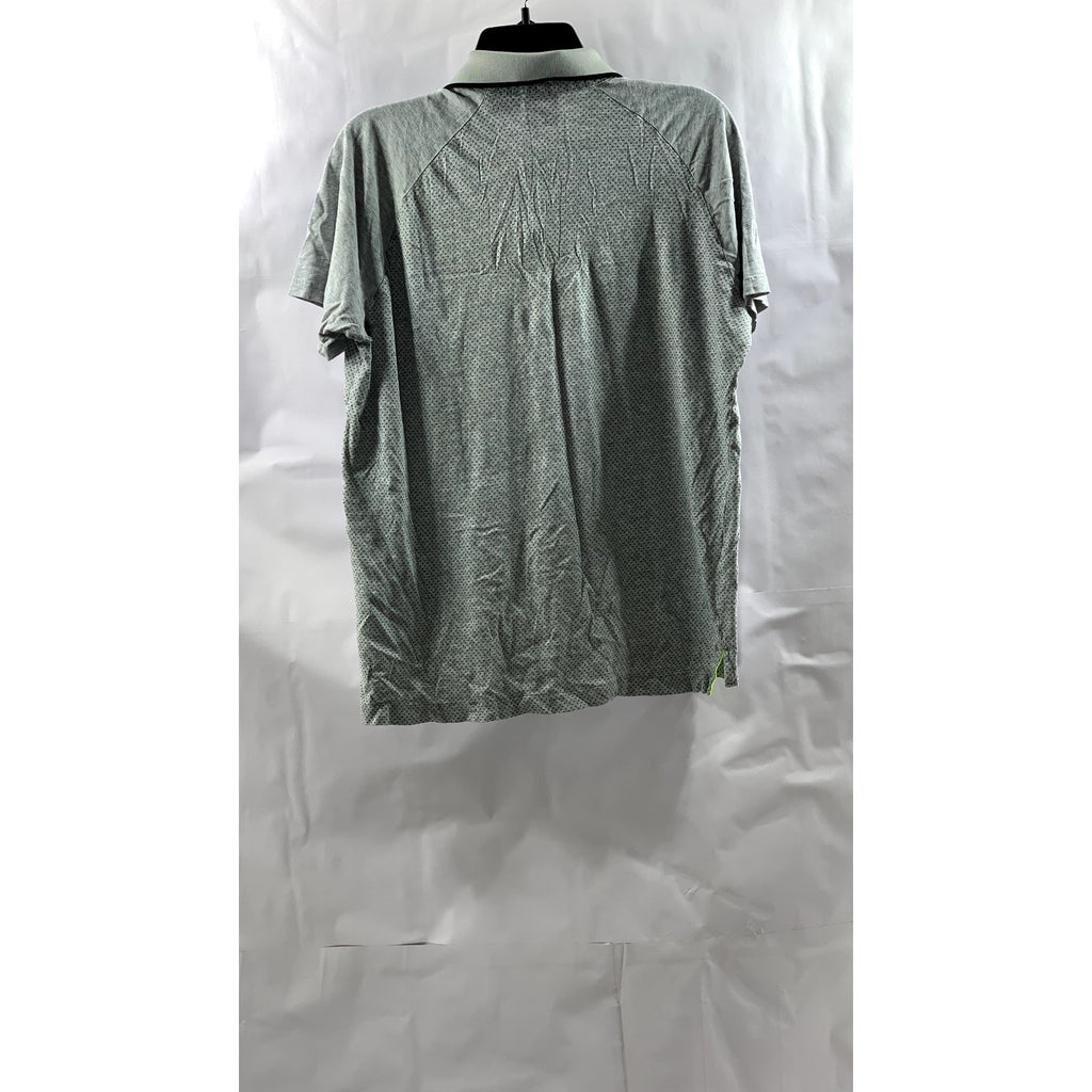 ARMANI EXCHANGE Men's Gray Micro Logo Short Sleeve Polo Shirt SZ L