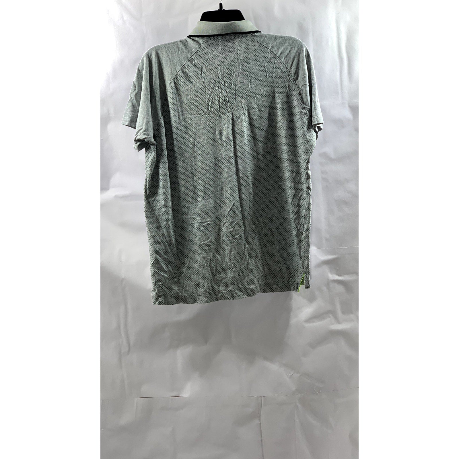 ARMANI EXCHANGE Men's Gray Micro Logo Short Sleeve Polo Shirt SZ L