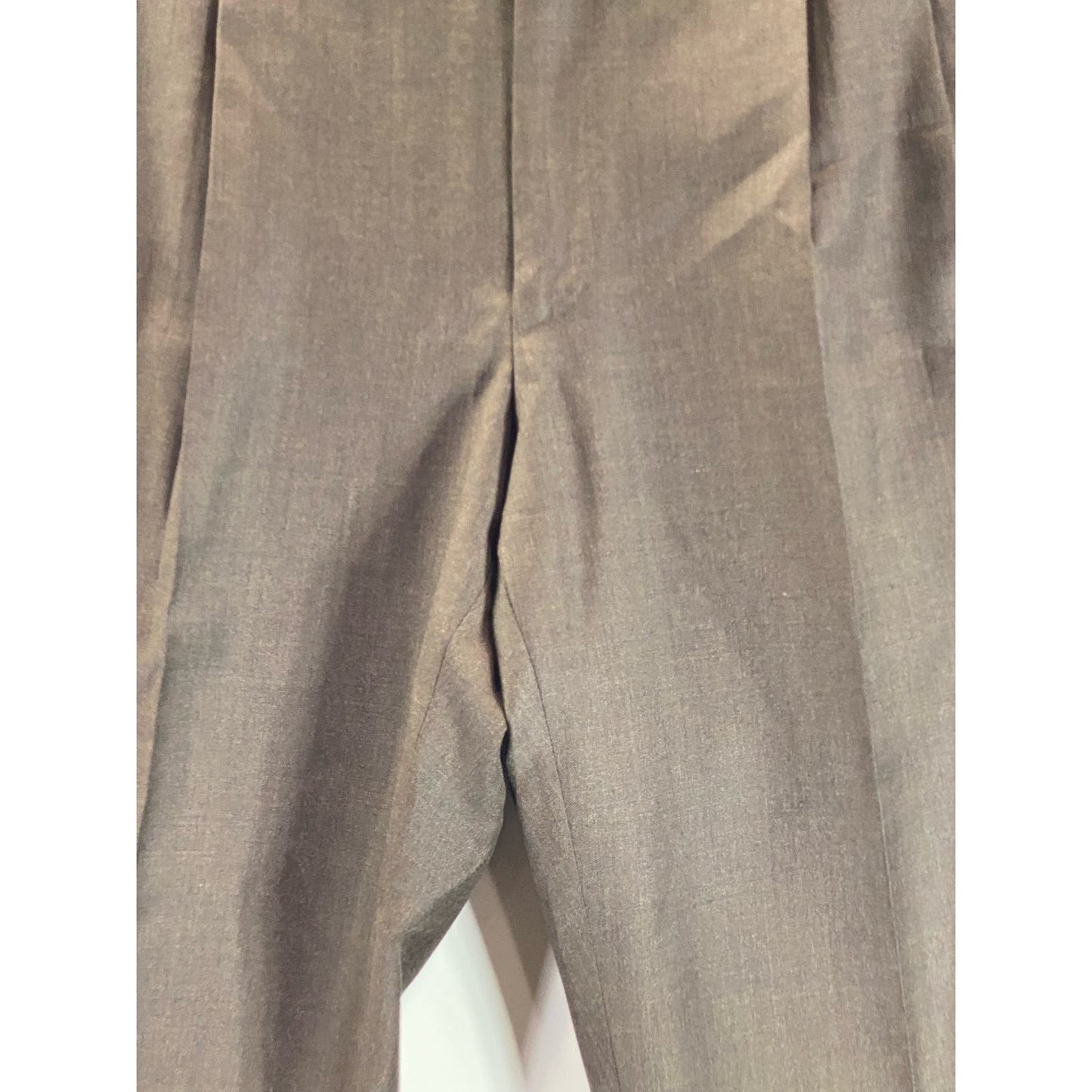 ERMENEGILDO ZEGNA Men's Brown Pleated Front Wool Suit Pants SZ 36