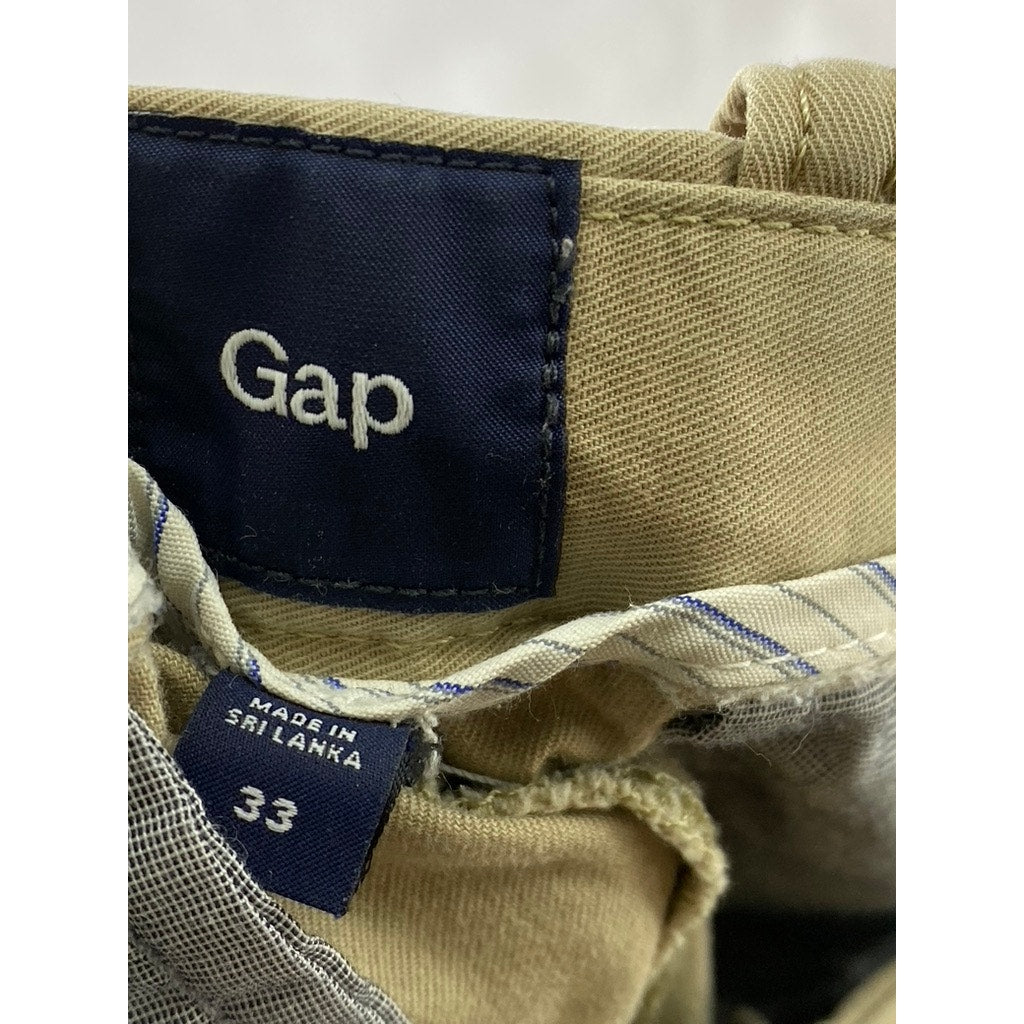 GAP Men's Tan Regular-Fit Chino Shorts SZ 33