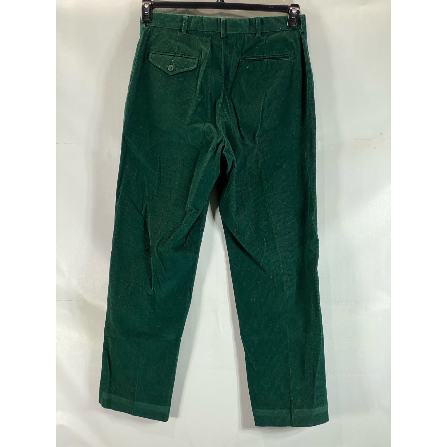 LANDS' END Men's Green Corduroy Vintage Regular-Fit Straight-Leg Pant SZ 34