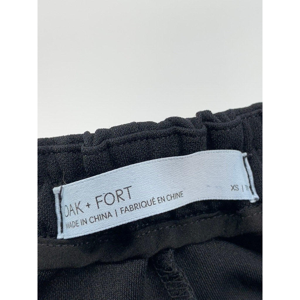 OAK+FORT Women's Black Elastic Waist Wide-Leg Pant SZ XS