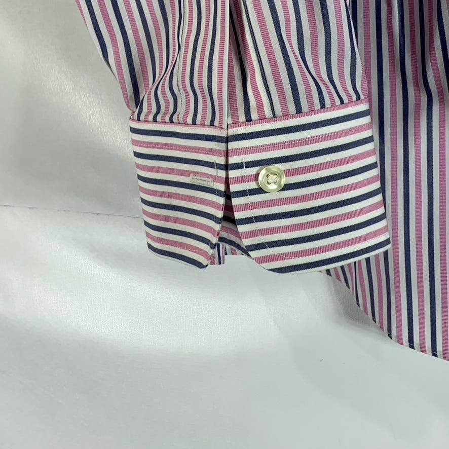 BROOKS BROTHERS Men's Pink Striped Original Polo Regent Regular-Fit Shirt SZ15.5