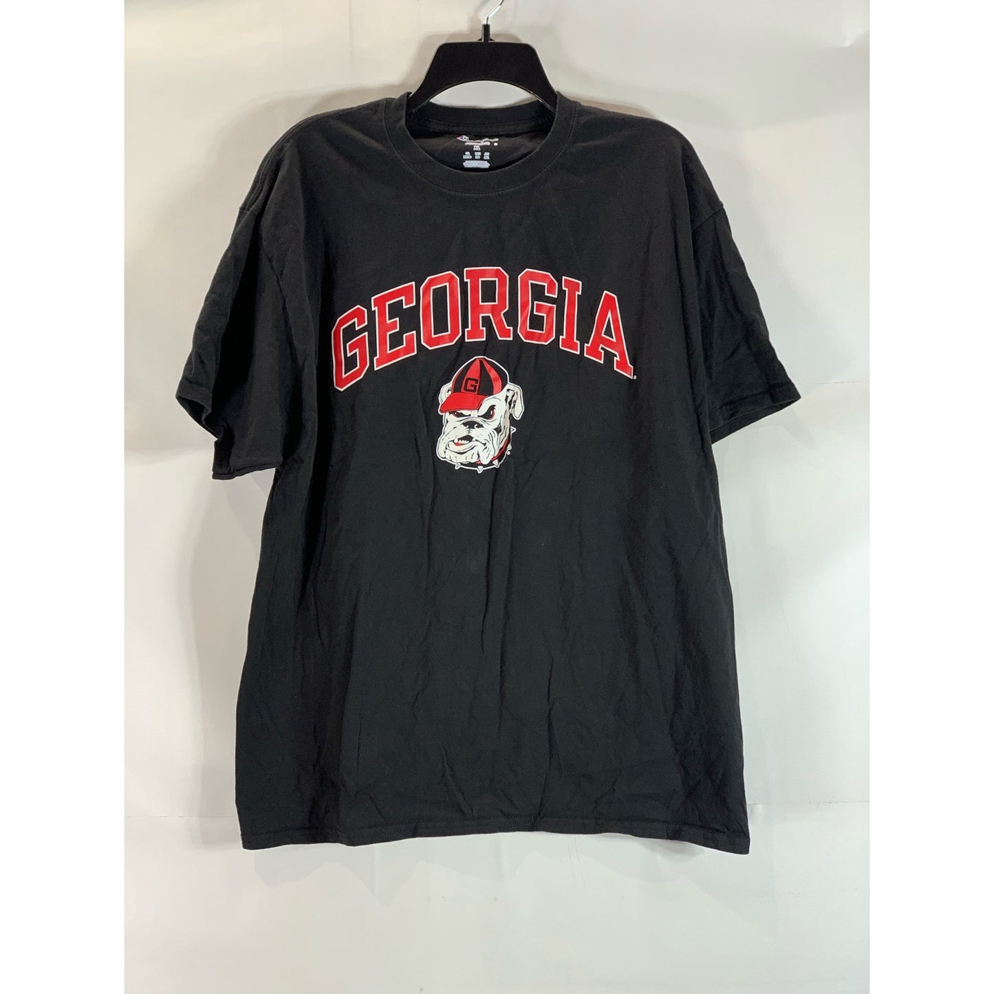 CHAMPION Men's Black/Red Georgia Bulldog Head Graphic Short Sleeve T-Shirt SZ XL