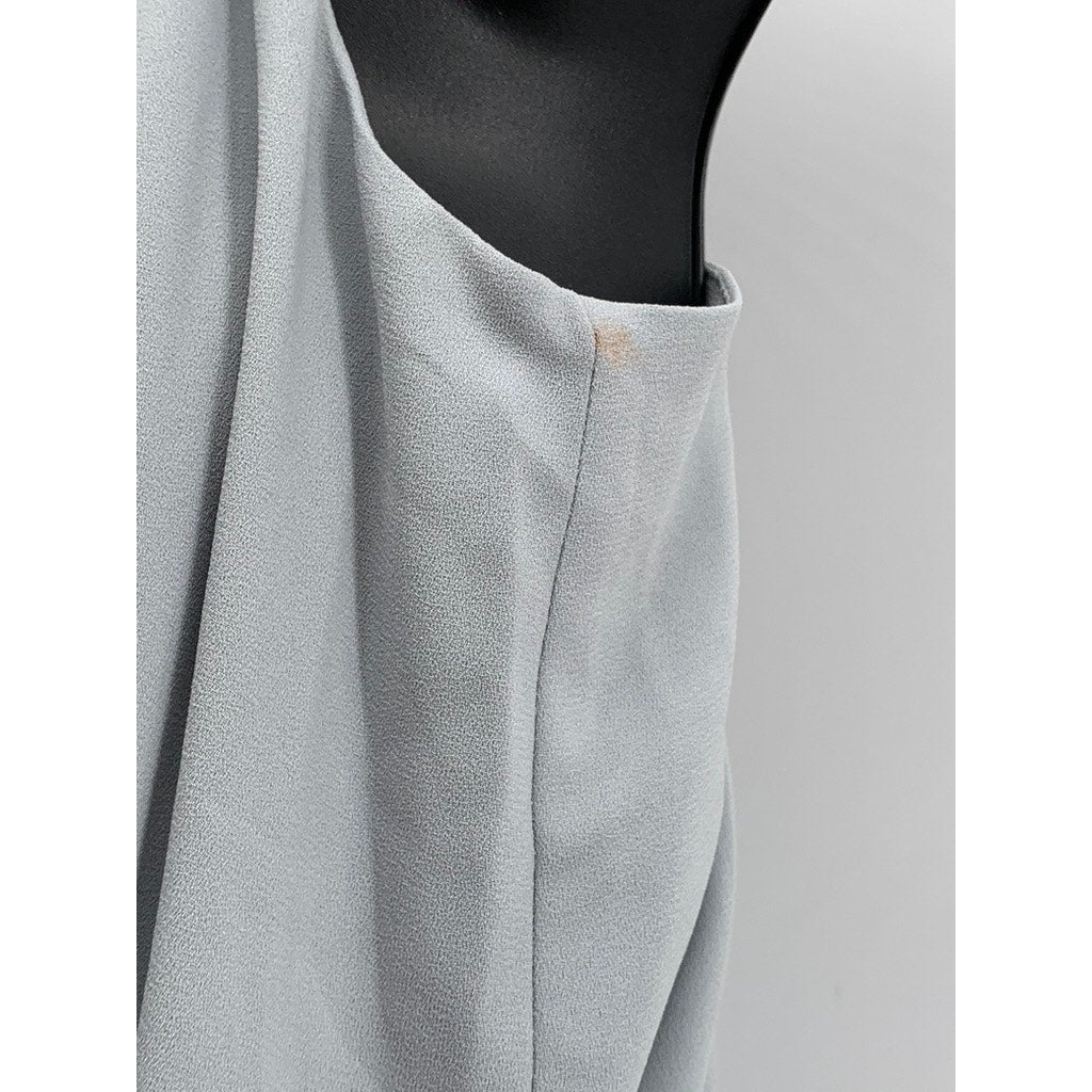 WILFRED Women's Gray V-Neck Spaghetti Strap A-Line Midi Dress SZ S