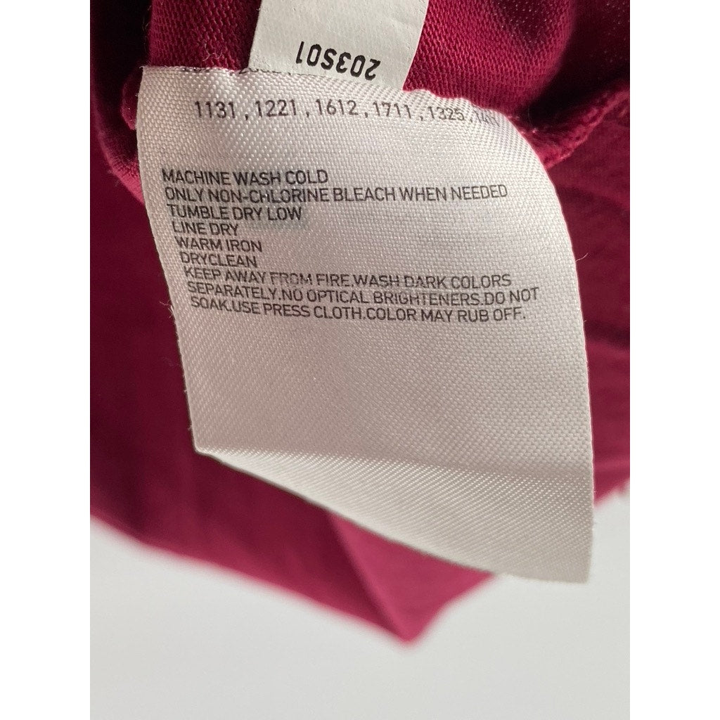 UNIQLO Women's Burgundy Crewneck French Short Sleeve Mercerized Top SZ M