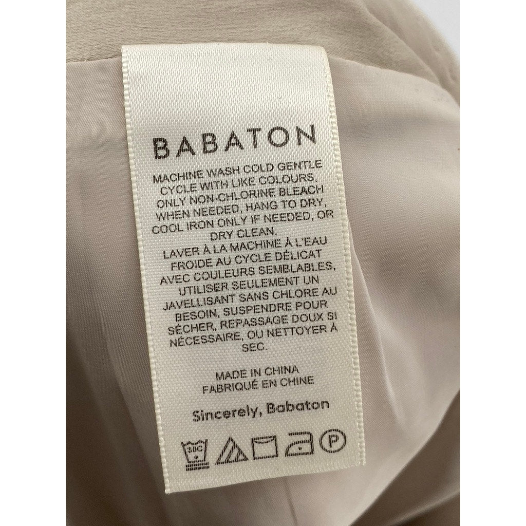 BABATON Women's Beige Straight Mini Skirt SZ 8