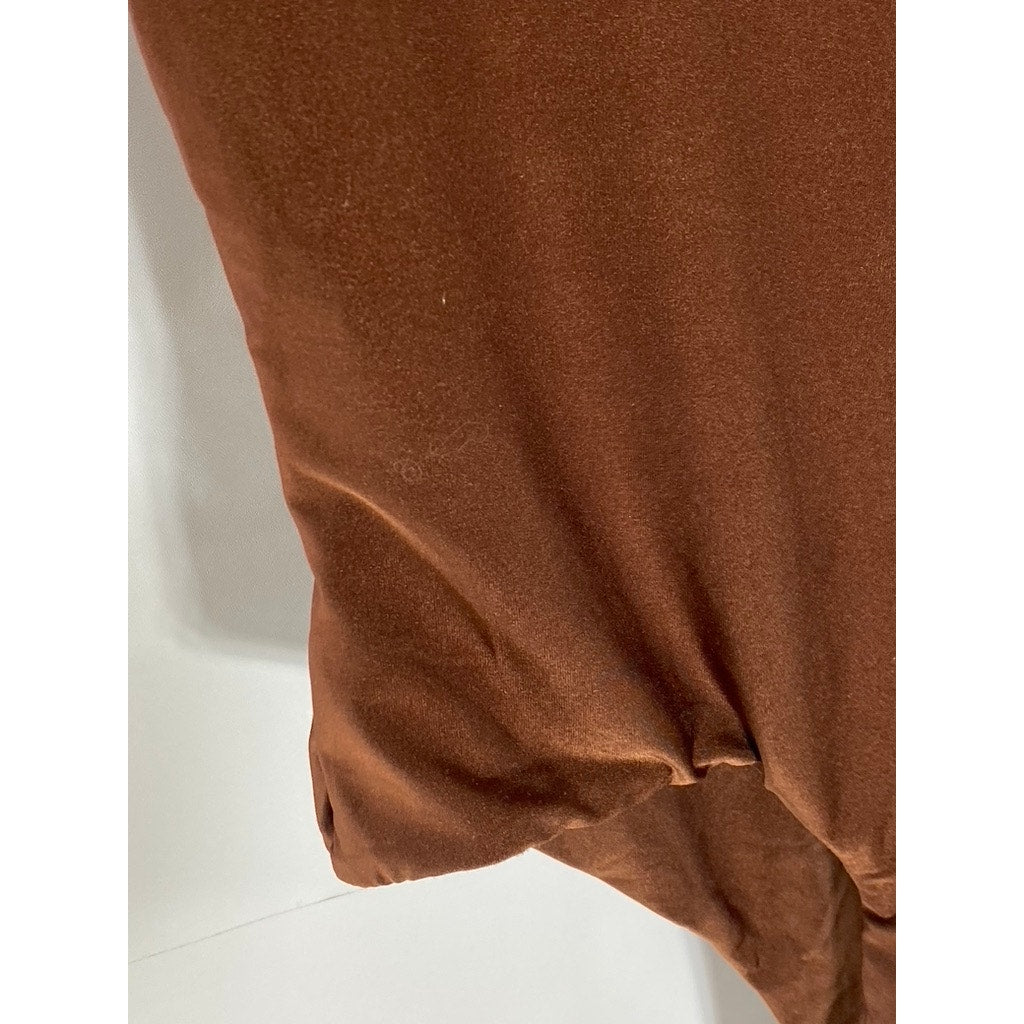 SHEIN Women's Chocolate Brown Mock-Neck Sleeveless Bodysuit SZ M