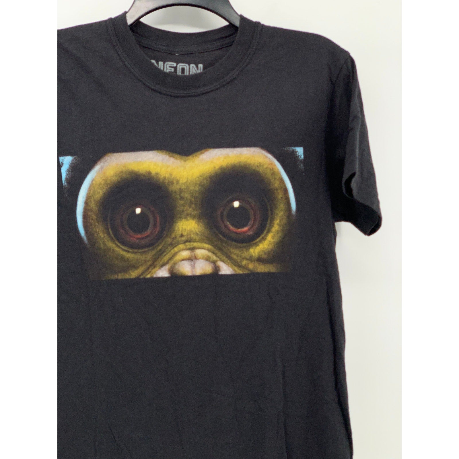 NEON Unisex Adult Black The Monkey Crewneck Graphic Short Sleeve T-Shirt SZ S