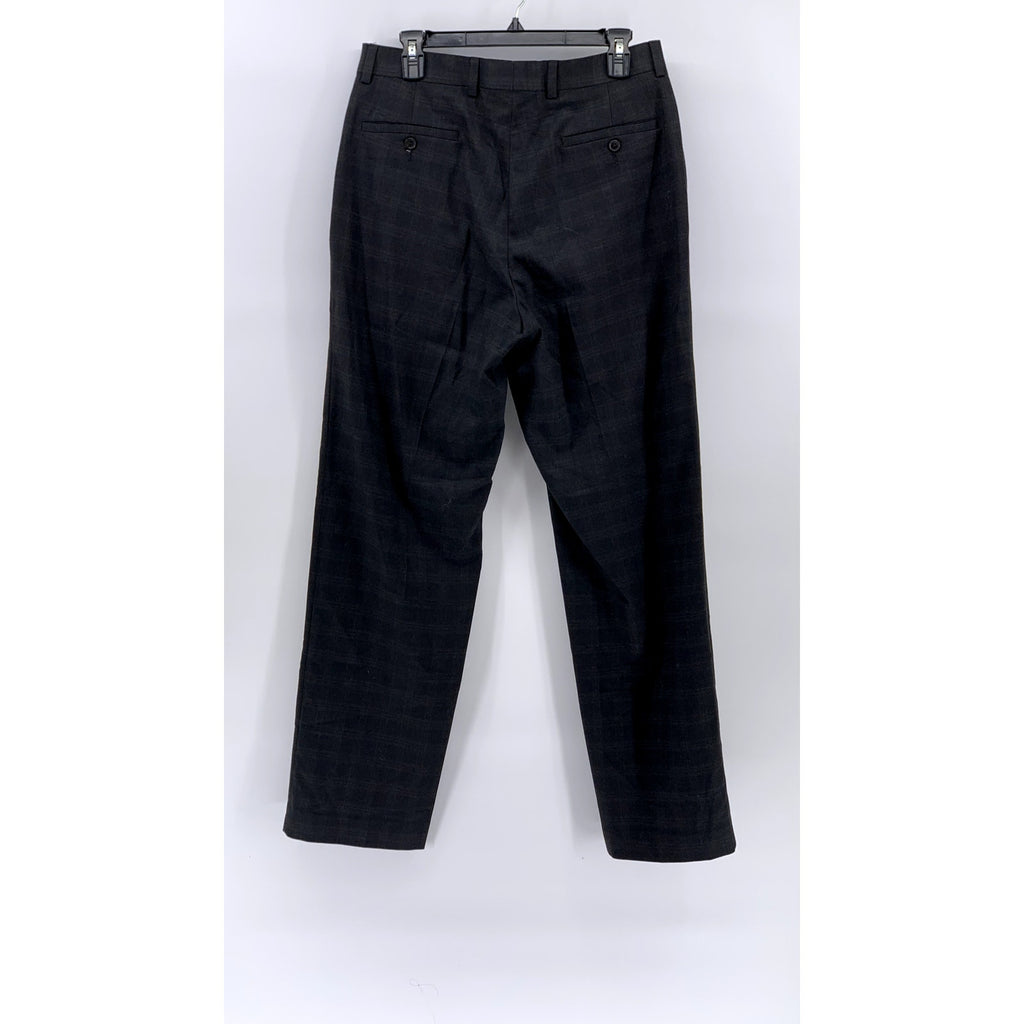RALPH RALPH LAUREN Men's Black Windowpane Straight Leg Pant SZ 32X32
