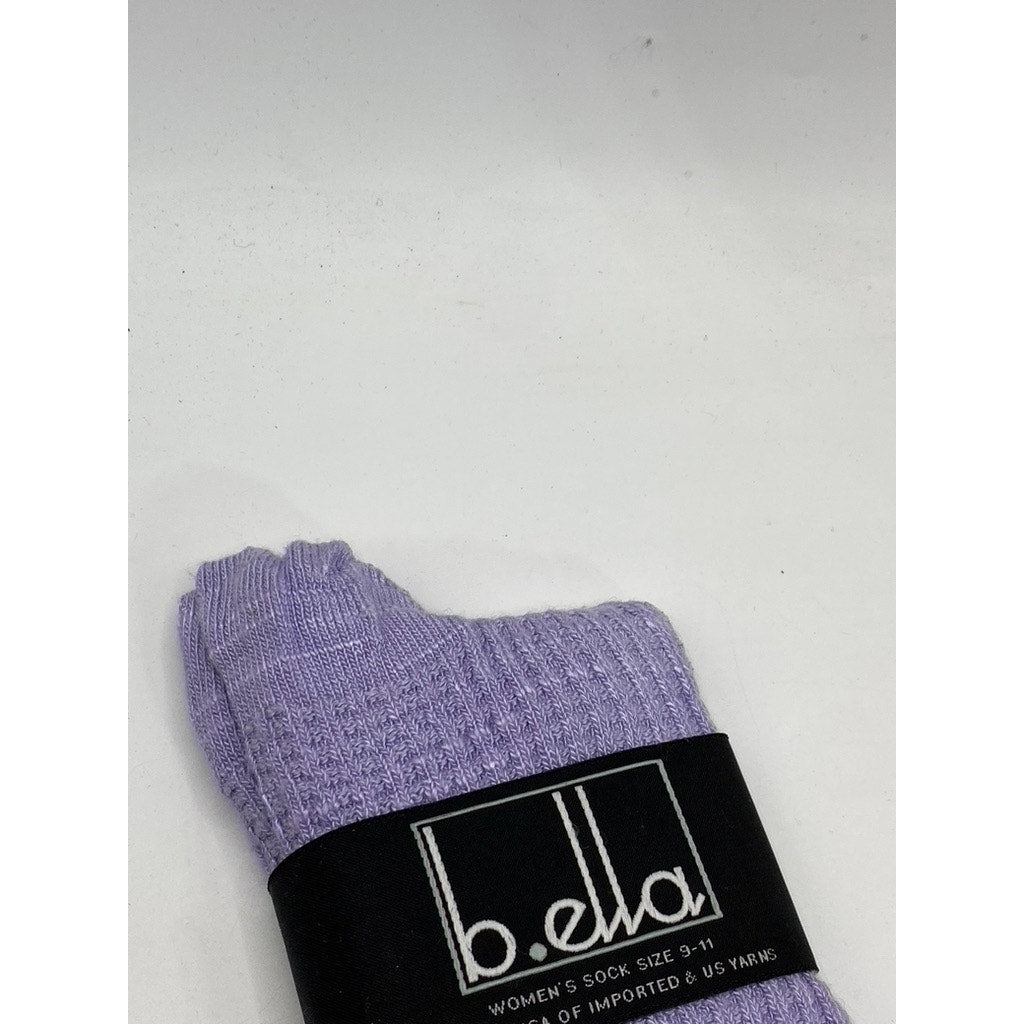 B.ELLA Women's Lilac Purple Knit Mary Crew Socks SZ OS
