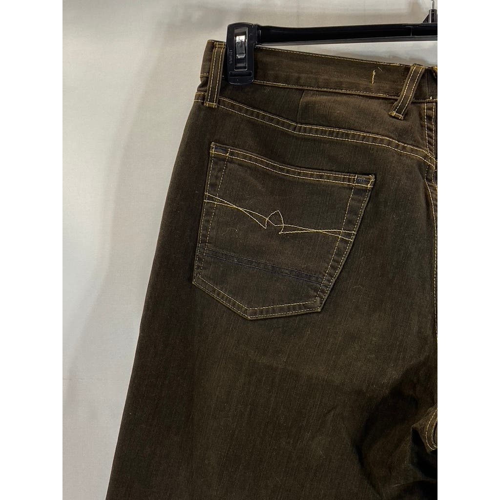 AGAVE DENIM Men's Brown NO. 7 Waterman Relaxed-Fit Straight-Leg Jeans SZ 36X30