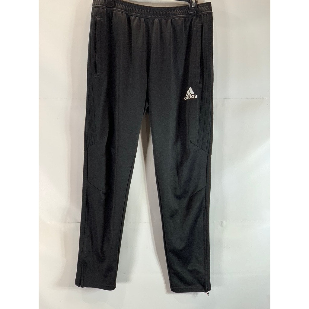 ADIDAS Men's Black Elastic Waist Pull-On Training Tapered Jogger Pants SZ L