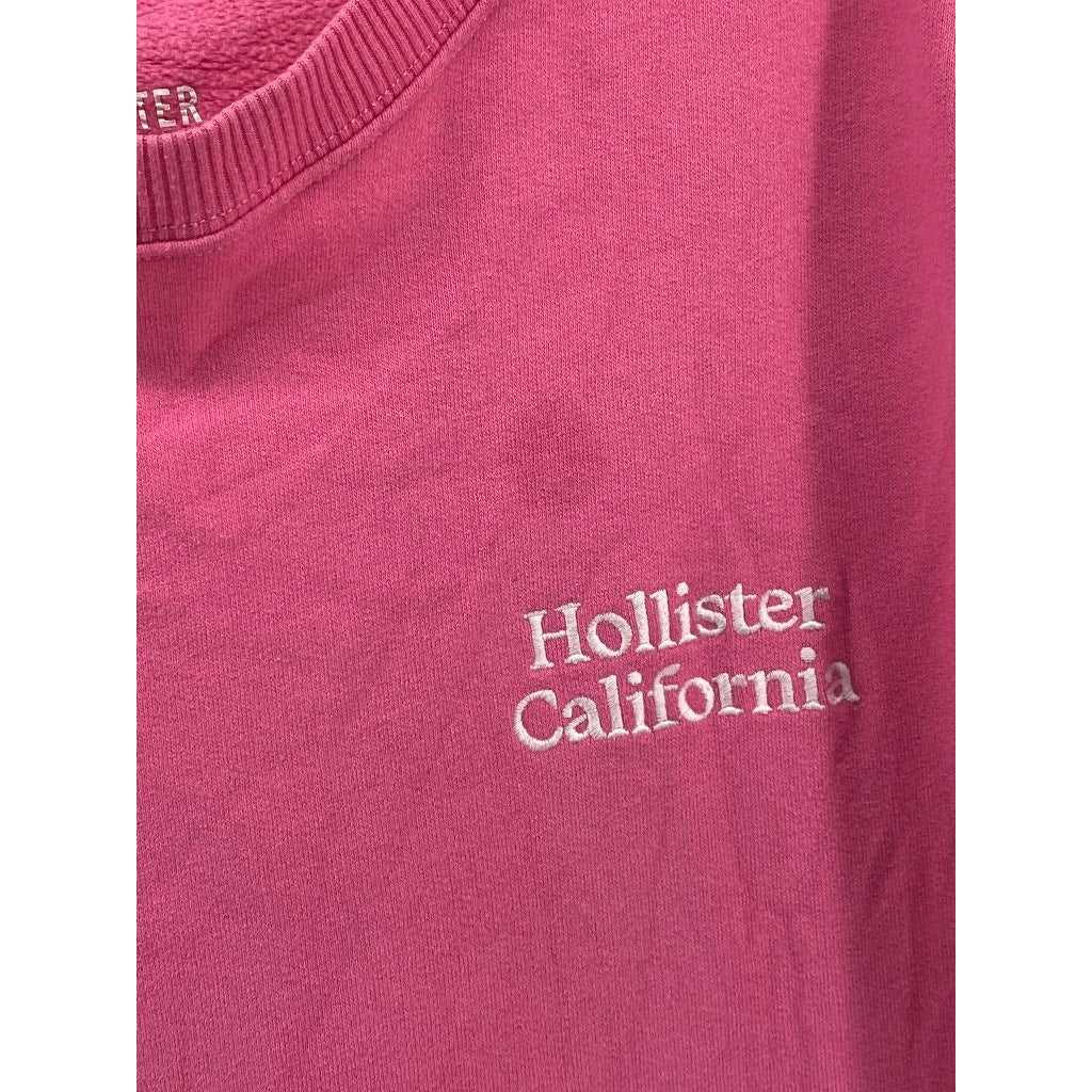 HOLLISTER Women's Pink Crewneck Logo Long Sleeve Sweatshirt SZ L