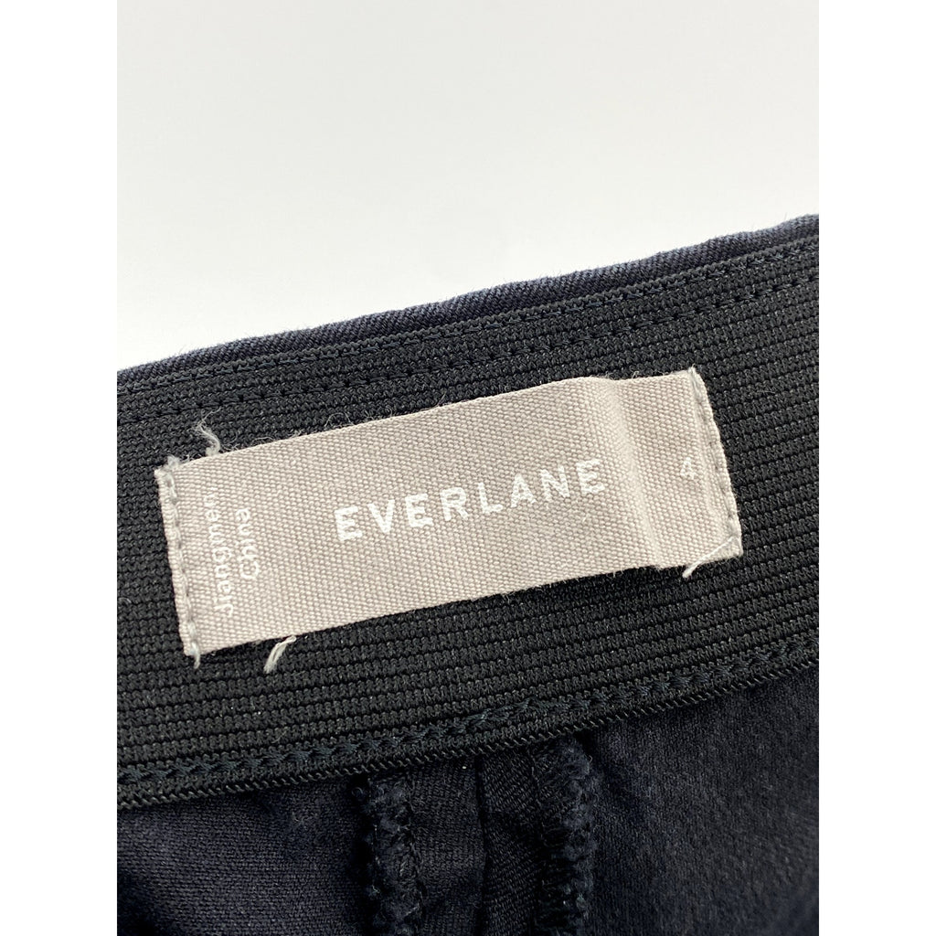 EVERLANE Women's Black Pocketless Slim-Leg Regular-Fit Ankle Pant SZ 4
