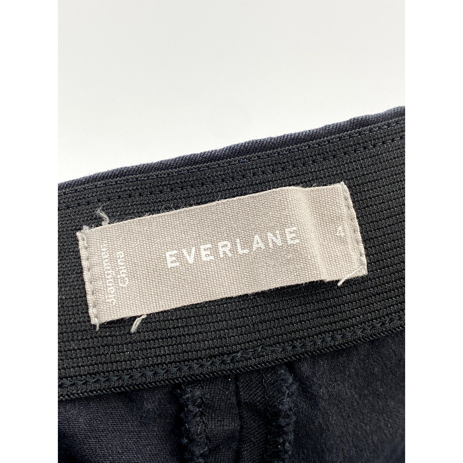 EVERLANE Women's Black Pocketless Slim-Leg Regular-Fit Ankle Pant SZ 4