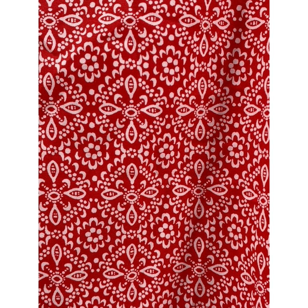 FADED GLORY Women's Red Printed Scoop-Neck Tank Top SZ L
