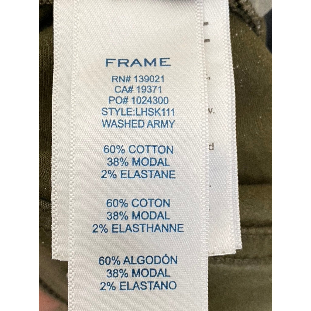 FRAME Women's Washed Army Green Le High Skinny Regular-Fit Jeans SZ 27