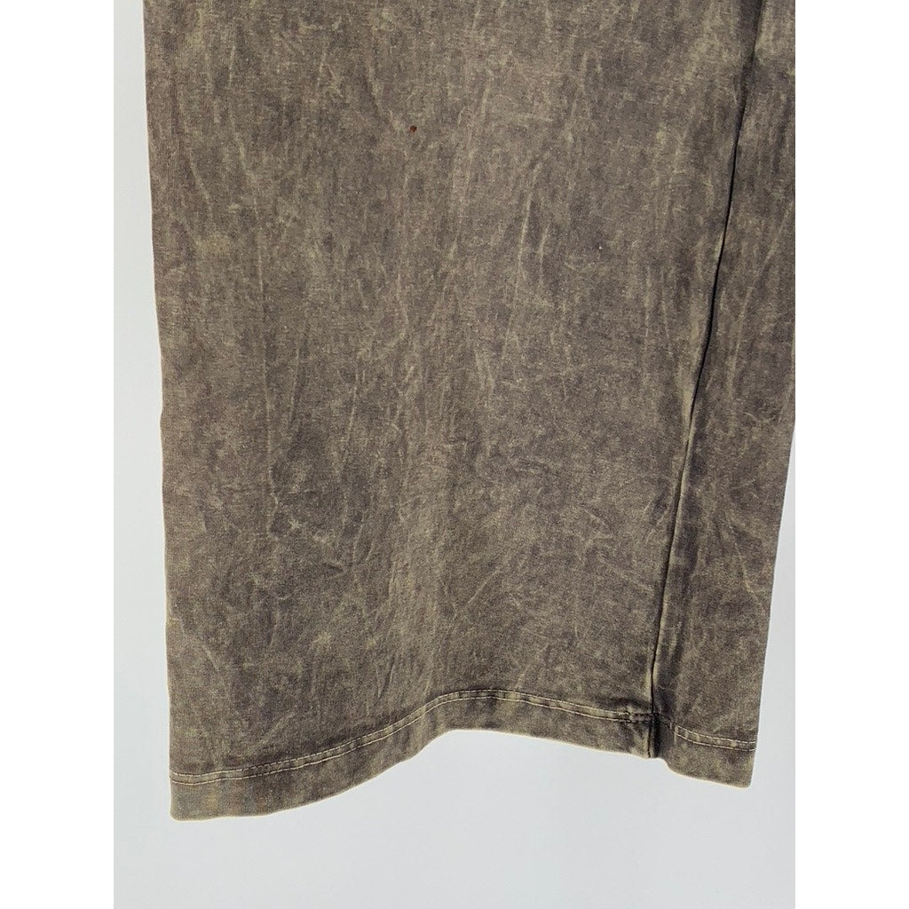 T-PARTY Women's Gray-Brown Tie-Dye Wide-Leg Fold Over Leggings SZ S