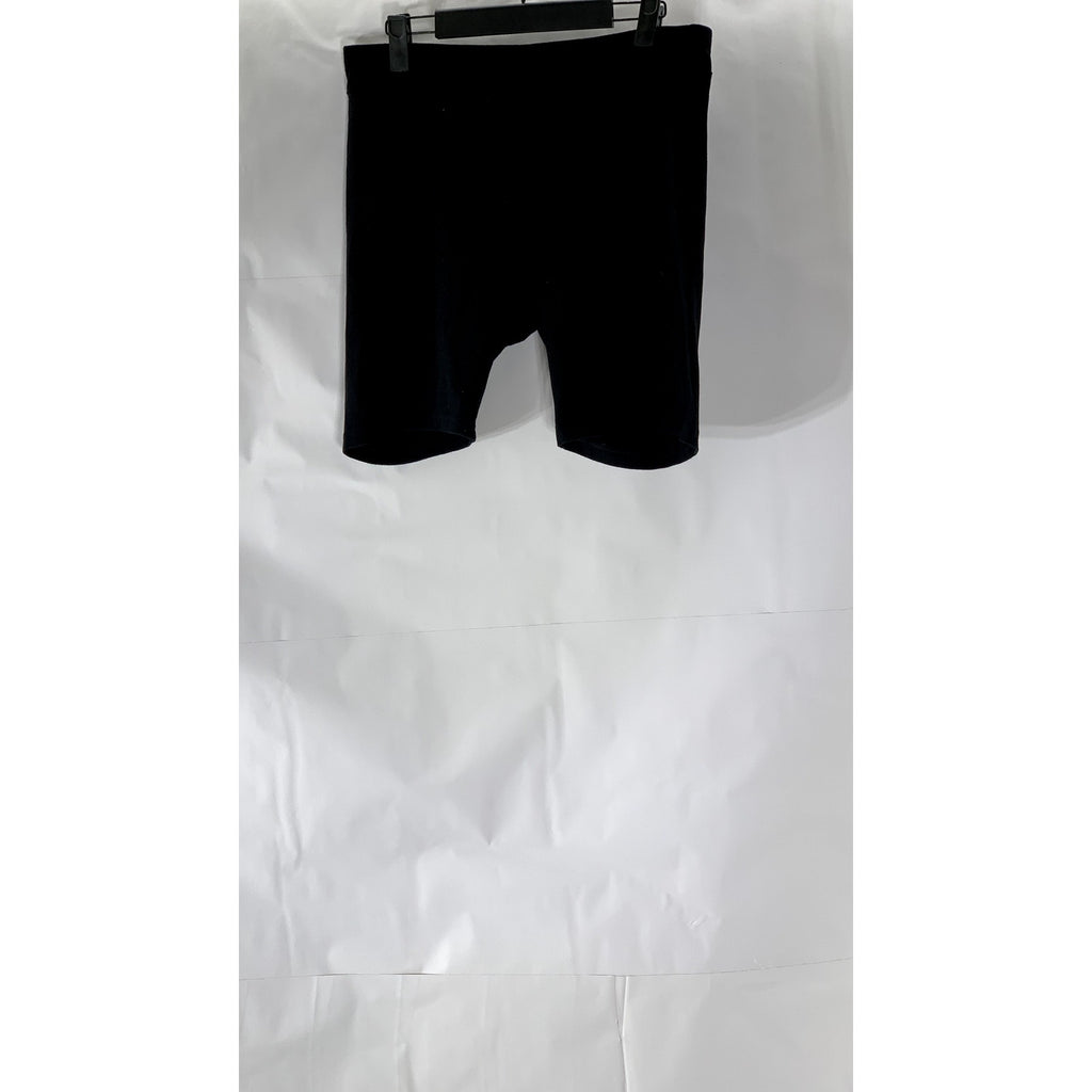 HUE Women's Black High-Rise Biker Shorts SZ M