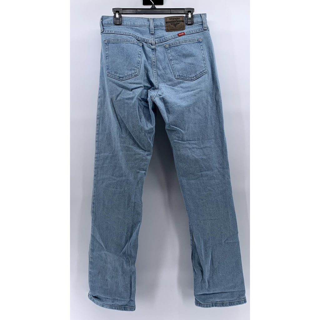 WRANGLER Men's Light Wash Blue Denim Regular-Fit Straight-Leg Jeans SZ 30X32