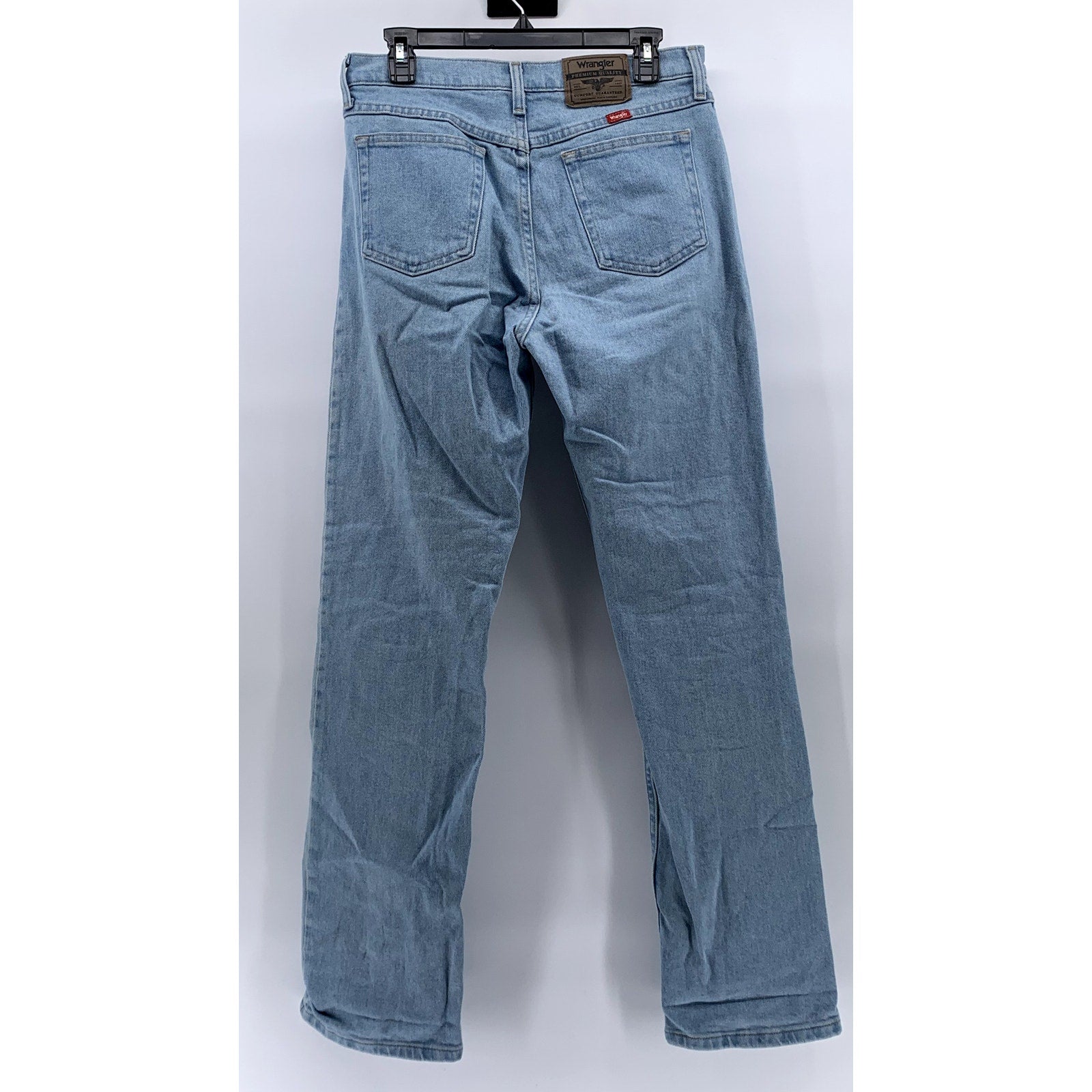 WRANGLER Men's Light Wash Blue Denim Regular-Fit Straight-Leg Jeans SZ 30X32