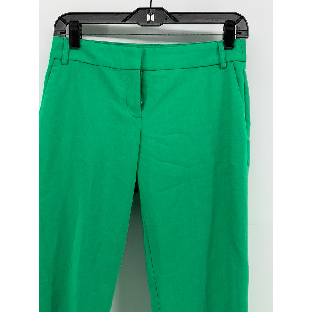 EXPRESS Women's Green Regular-Fit Editor Straight-Leg Pants SZ 00R