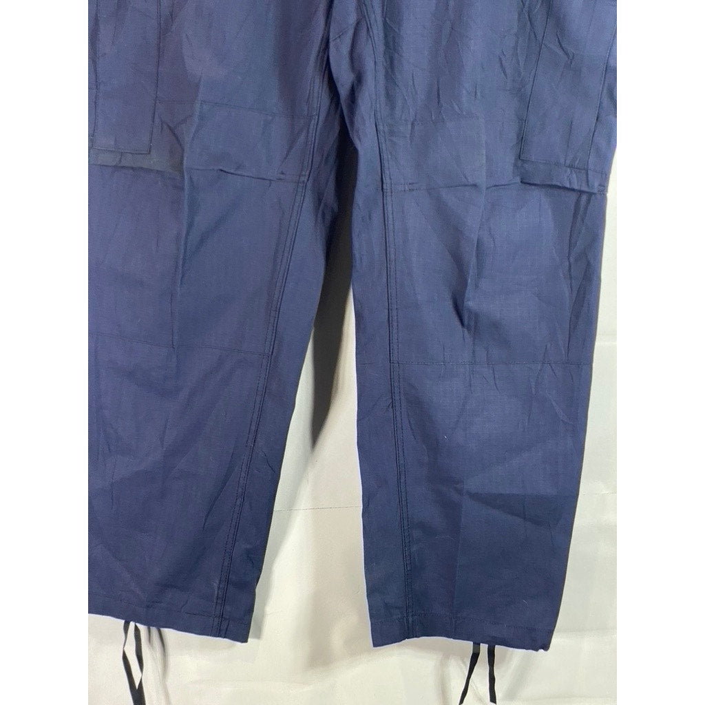 VINTAGE Men's Navy Military Combat Cargo Tie-Hem Trousers SZ 3XL-Long