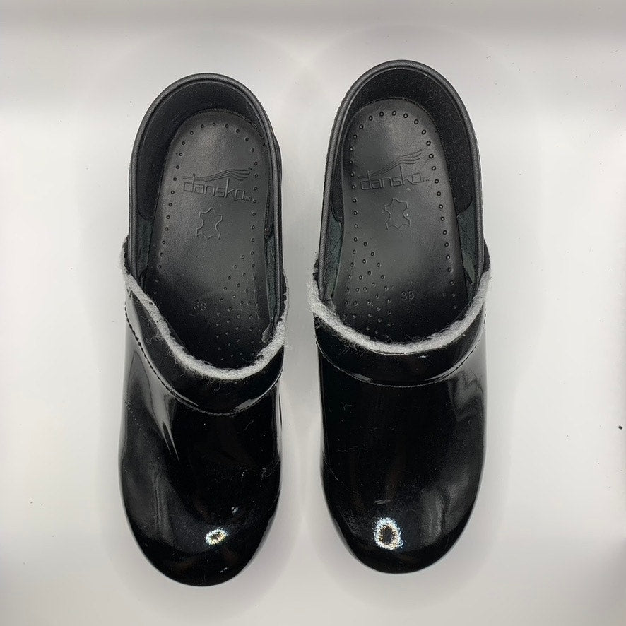 DANSKO Women's Black Patent Leather Anti Fatigue Professional Clog SZ US 7.5-8