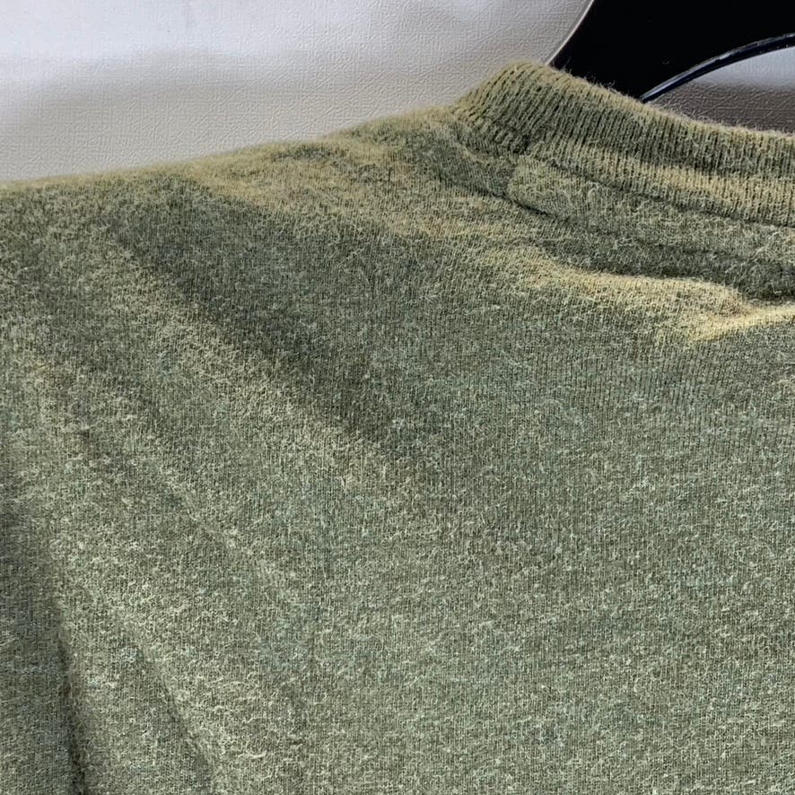 EDDIE BAUER Men's Olive Green Cotton Crewneck Essential Long Sleeve T-Shirt SZ S