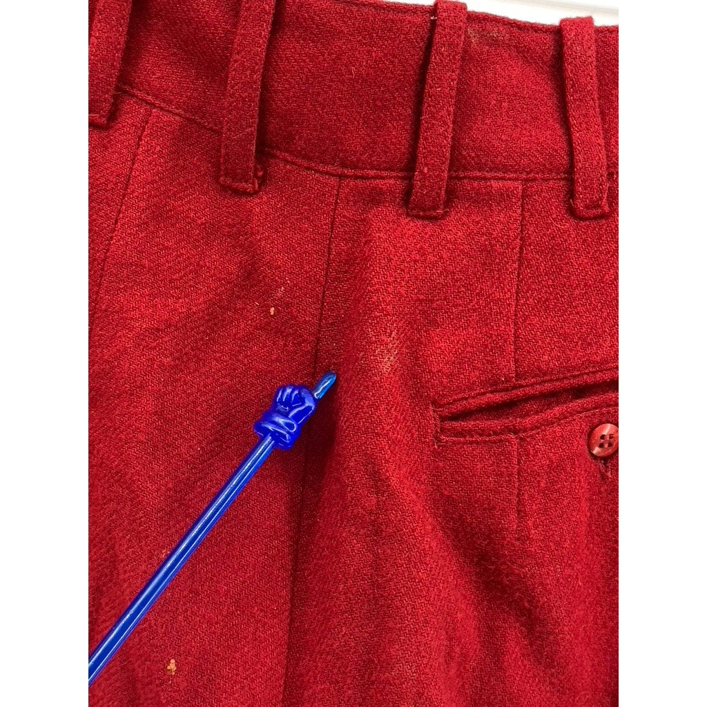 TOGETHER Women's Red Vintage Wool-Blend Pleated High-Rise Pants SZ 10