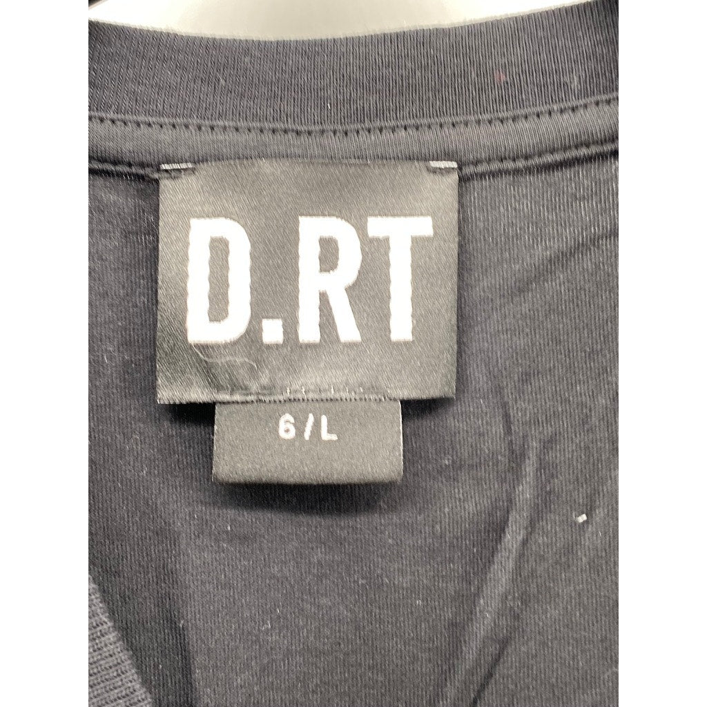 D.RT Men's Black-Multi Advntr Graphic Crewneck Short Sleeve Casual T-Shirt SZ L