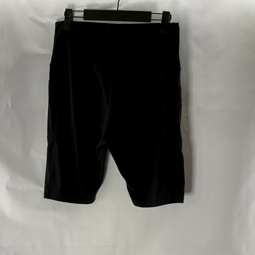 UNBRANDED Women's Black Solid Pull-On Side Pocket Biker Shorts SZ L/XL