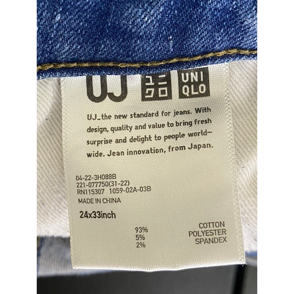 UNIQLO Women's Dark Blue Skinny Denim Straight-Leg Regular-Fit Jean SZ 24X33