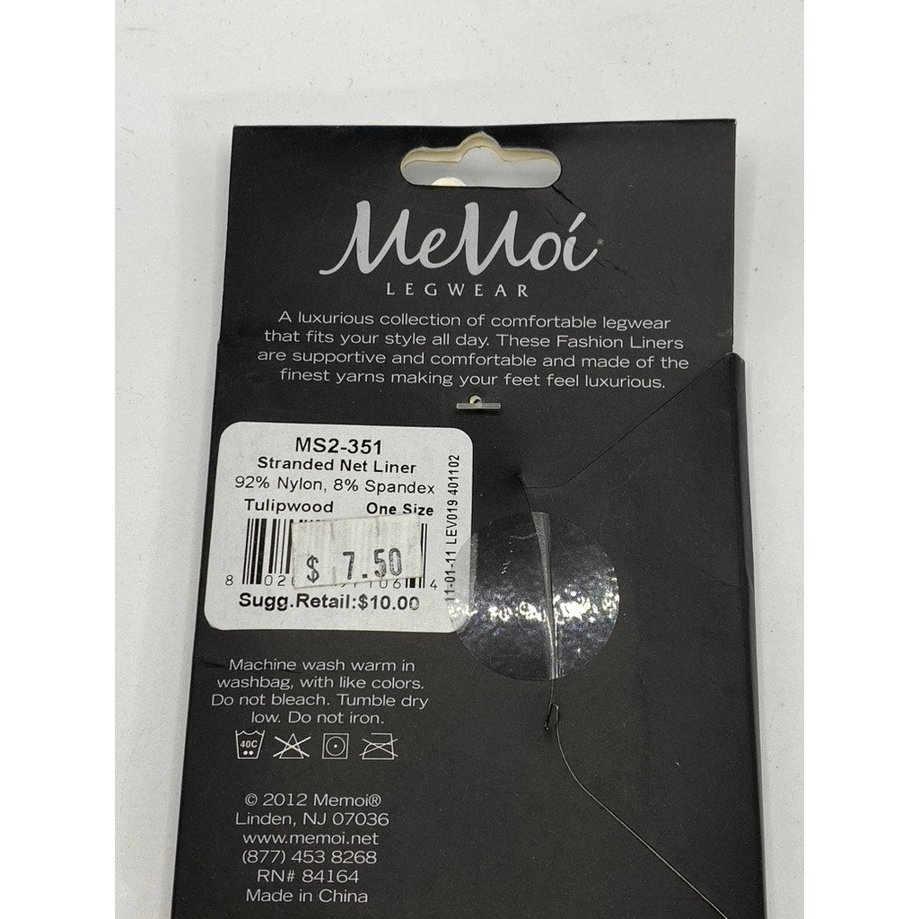 MEMOI Women's Tulipwood Purple Mesh Cross Stranded Net Liner Socks SZ OS