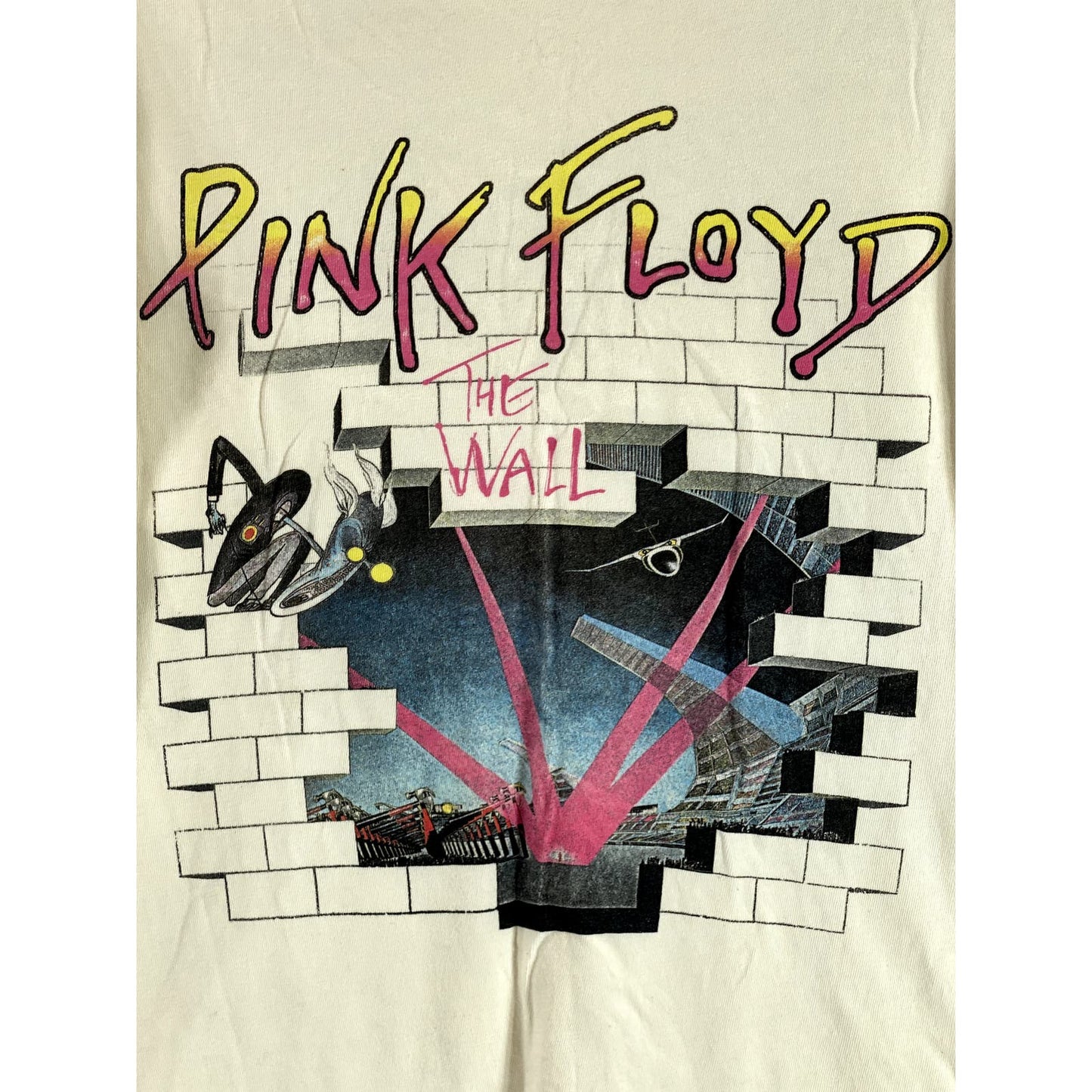 PINK FLOYD Women's Cream The Wall Daydreamer Graphic Crewneck Top SZ S