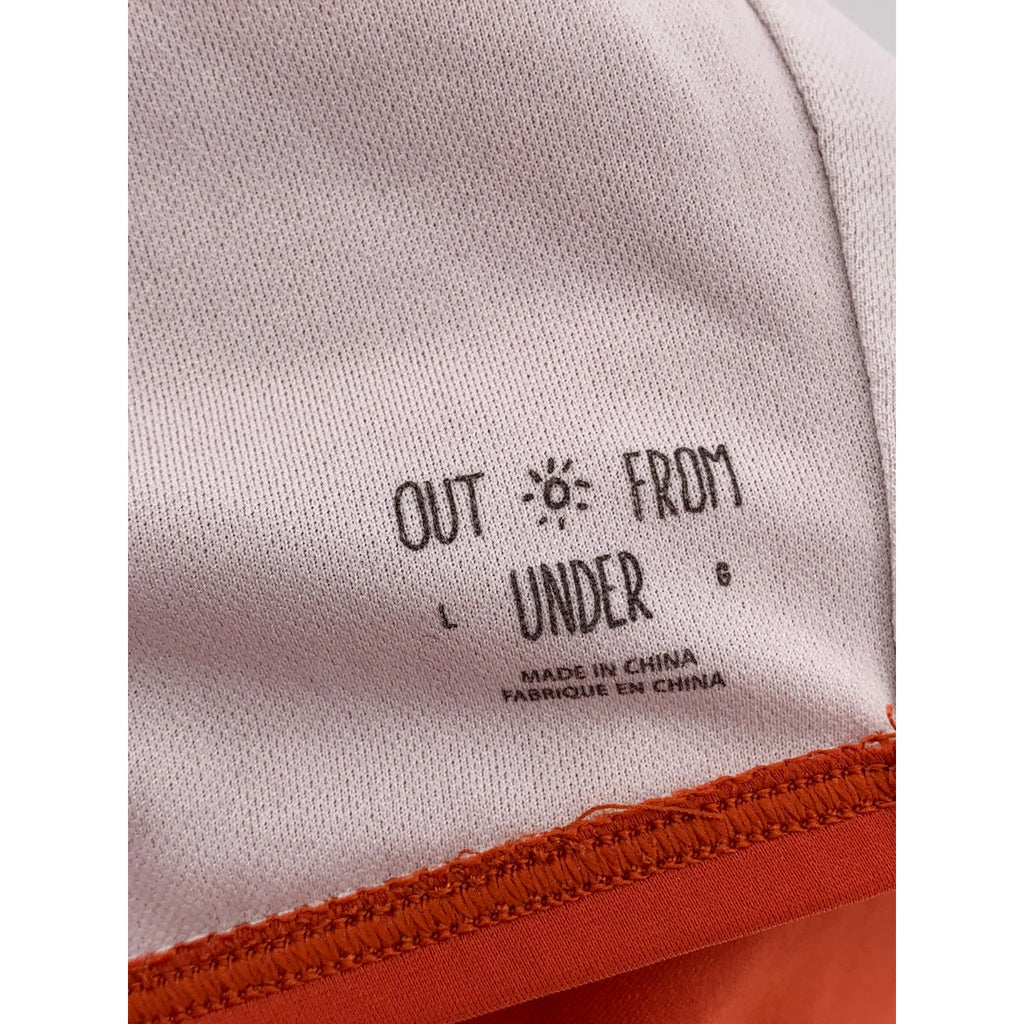 OUT FROM UNDER Women's Orange Scoop-Neck Spaghetti Strap Cross-Back Swim Top SZL