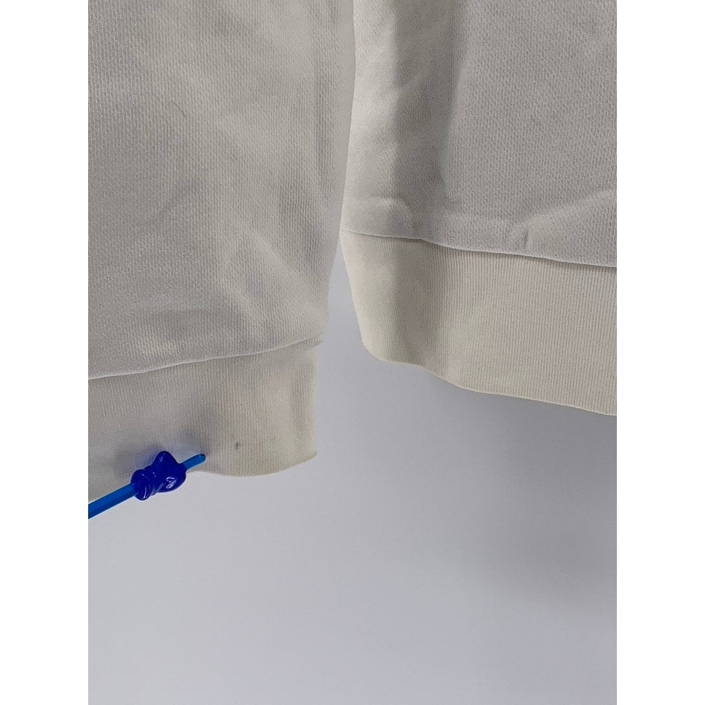 ADIDAS Men's White Embroidered Trefoil Sweatshirt SZ M