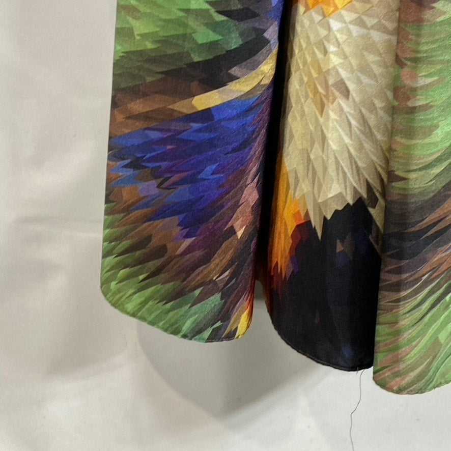 RANNA GILL Women's Blue Multi Tropical Tie-Waist Embellished Halter Dress SZ S