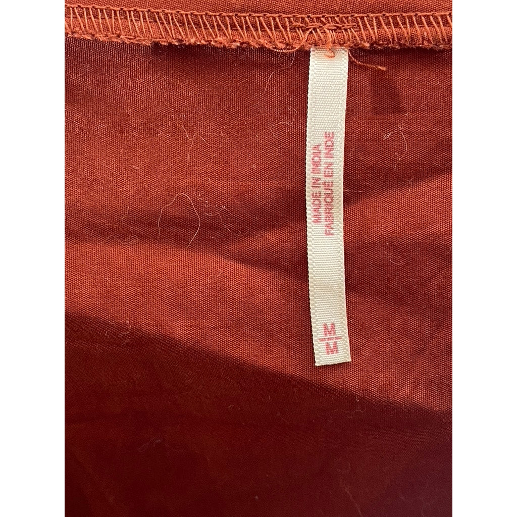 FREE PEOPLE Women's Dark Orange Sweetheart Neck Strapless Tie-Back Crop Top SZ M