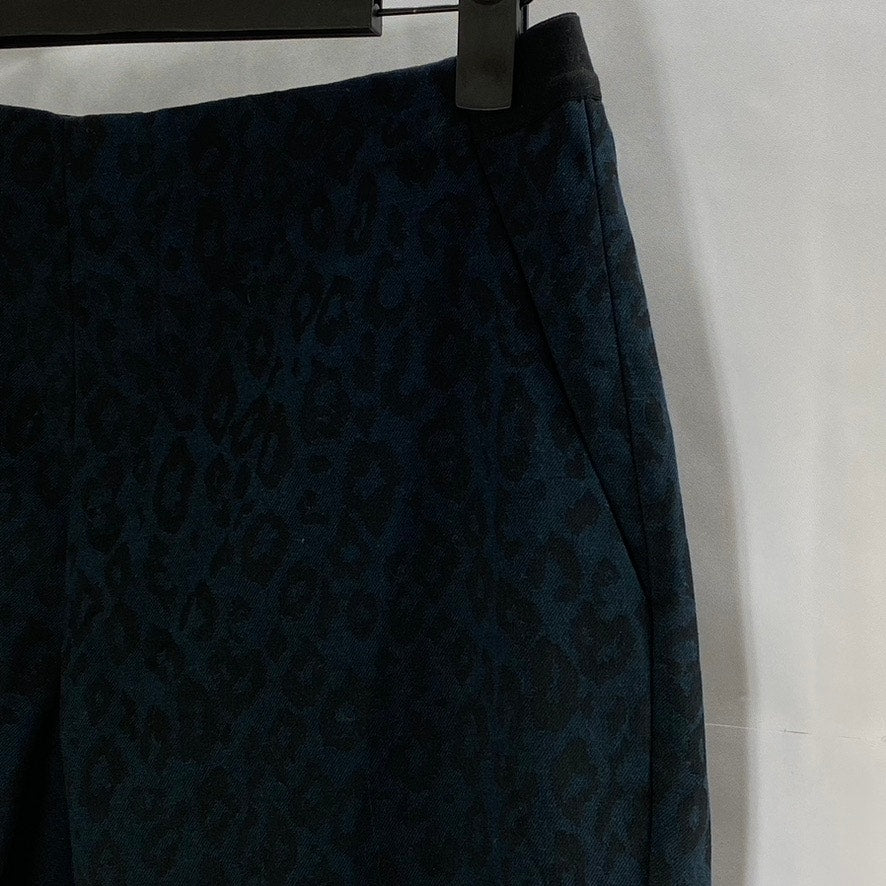 UNIQLO Women's Navy-Black Animal Print Elastic-Waist Pull-On Slim Pant SZ S